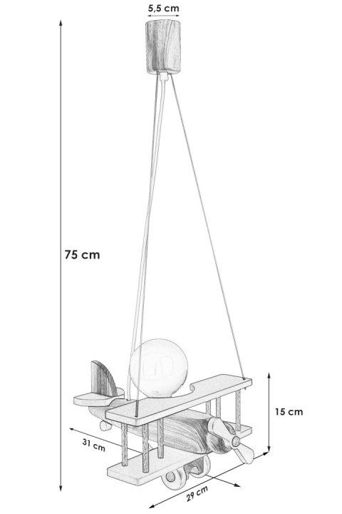 Lampa wisząca Samolot mały zielono-błękitny