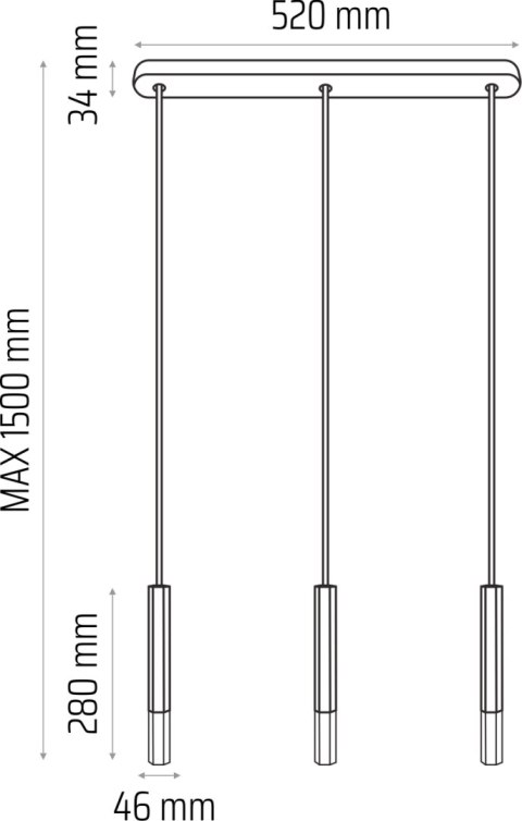 Lampa wisząca Madera2 Hexa 3pł klosz czarny Lampa wisząca Madera2 Hexa 3pł klosz czarny