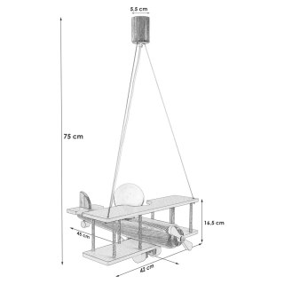 Lampa wisząca Samolot duży granatowo-biało-czerwony