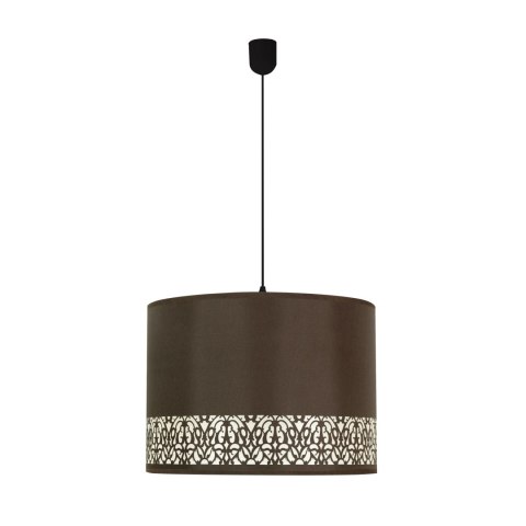 Arabesca lampa wisząca czarny 33x33x24 1x60W E27 abażur brązowy Arabesca lampa wisząca czarny 33x33x24 1x60W E27 abażur brązowy