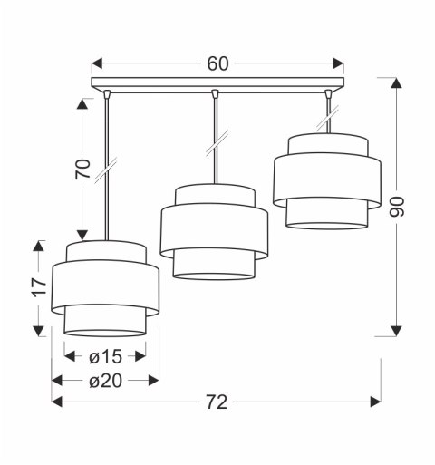 Juta lampa wisząca biały 3x40w e27 abażur biały+beżowy Juta lampa wisząca biały 3x40w e27 abażur biały+beżowy