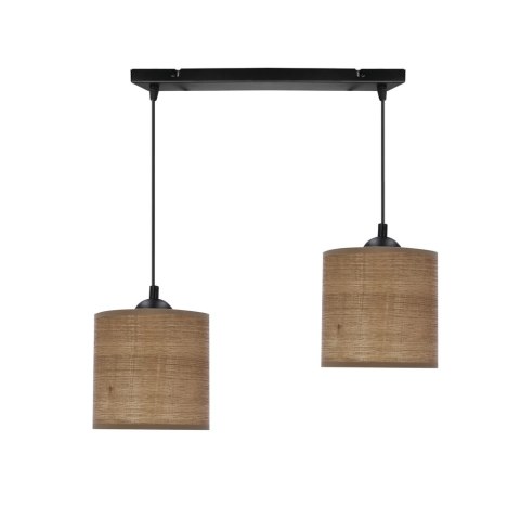LEGNO LAMPA WISZĄCA CZARNY 15 2X40W E27 ABAŻUR ORZECHOWY LEGNO LAMPA WISZĄCA CZARNY 15 2X40W E27 ABAŻUR ORZECHOWY