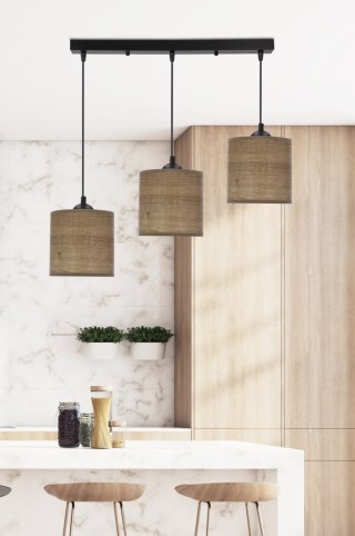 LEGNO LAMPA WISZĄCA CZARNY 15 3X40W E27 ABAŻUR ORZECHOWY
