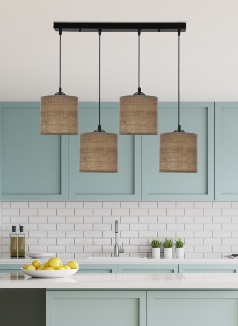 LEGNO LAMPA WISZĄCA CZARNY 15 4X40W E27 ABAŻUR ORZECHOWY LEGNO LAMPA WISZĄCA CZARNY 15 4X40W E27 ABAŻUR ORZECHOWY