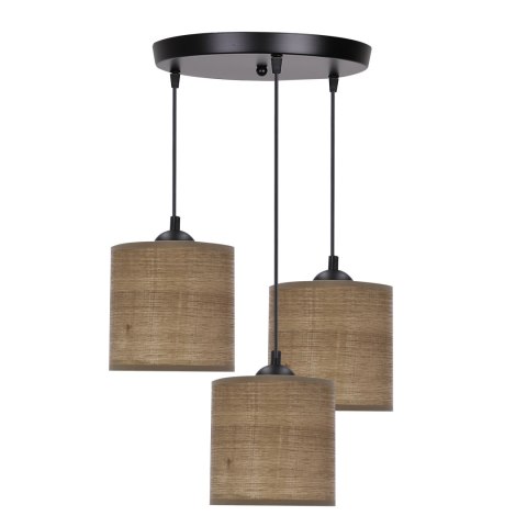 LEGNO LAMPA WISZĄCA CZARNY TALERZ 15 3X40W E27 ABAŻUR ORZECHOWY LEGNO LAMPA WISZĄCA CZARNY TALERZ 15 3X40W E27 ABAŻUR ORZECHOWY