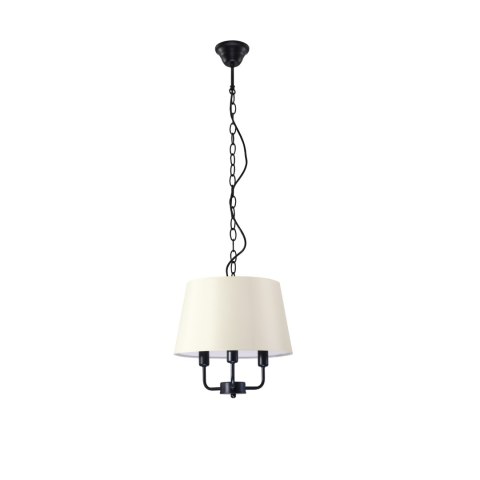 Pasteri lampa wisząca czarny matowy 3x40w e14 abażur beżowy
