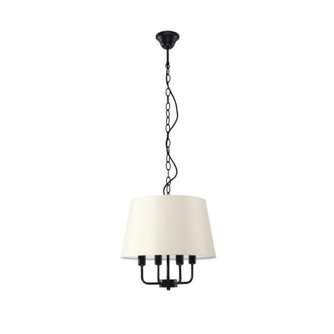 Pasteri lampa wisząca czarny matowy 4x40w e14 abażur beżowy