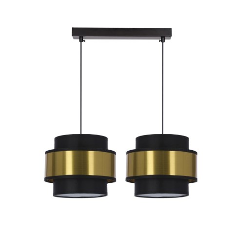 Prestige lampa wisząca czarny 2x40w e27 abażur czarny+złoty Prestige lampa wisząca czarny 2x40w e27 abażur czarny+złoty