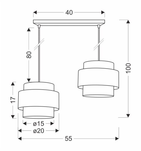 Prestige lampa wisząca czarny 2x40w e27 abażur czarny+złoty Prestige lampa wisząca czarny 2x40w e27 abażur czarny+złoty
