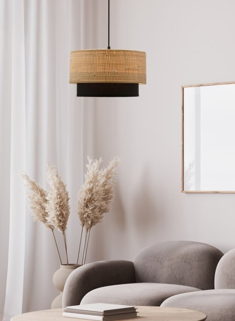 RITANA 25 LAMPA WISZĄCA CZARNY 1X60 E27 ABAŻUR BEŻOWY+CZARNY RITANA 25 LAMPA WISZĄCA CZARNY 1X60 E27 ABAŻUR BEŻOWY+CZARNY