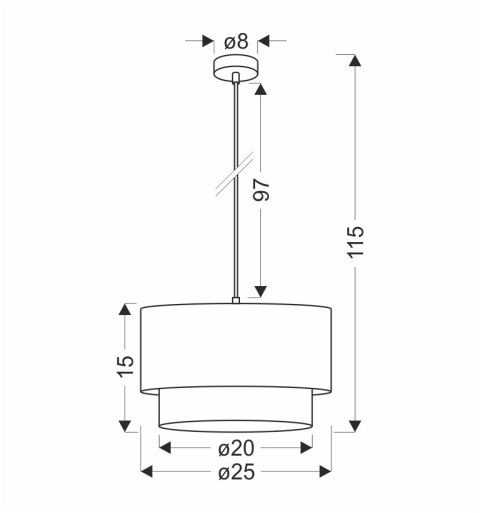 RITANA 25 LAMPA WISZĄCA CZARNY 1X60 E27 ABAŻUR BEŻOWY+CZARNY RITANA 25 LAMPA WISZĄCA CZARNY 1X60 E27 ABAŻUR BEŻOWY+CZARNY
