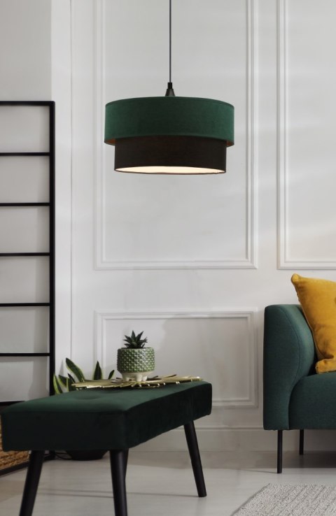 Solanto lampa wisząca czarny 1x60 e27 abażur duo 35+30 but.zieleń\złoto +czarny Solanto lampa wisząca czarny 1x60 e27 abażur duo 35+30 but.zieleń\złoto +czarny