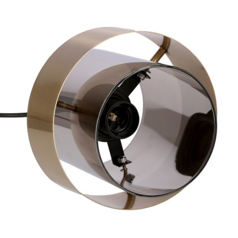 Spiega lampa wisząca talerz czarny+mosiężny 3x60w e27 klosz dymiony