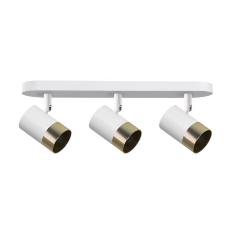 TOBI LAMPA SUFITOWA LISTWA BIAŁY 3X15W GU10 KLOSZ BIAŁY+ZŁOTY TOBI LAMPA SUFITOWA LISTWA BIAŁY 3X15W GU10 KLOSZ BIAŁY+ZŁOTY