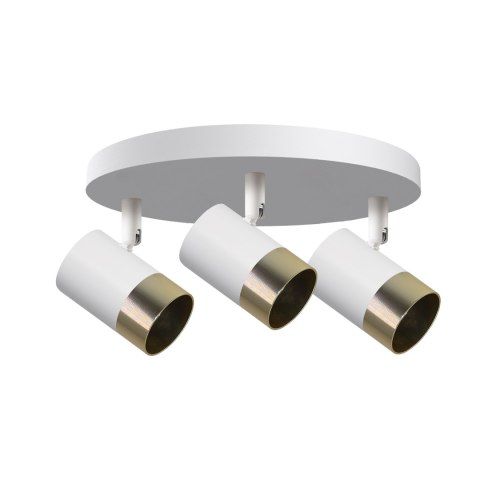 TOBI LAMPA SUFITOWA PLAFON BIAŁY 3X15W GU10 KLOSZ BIAŁY+ZŁOTY TOBI LAMPA SUFITOWA PLAFON BIAŁY 3X15W GU10 KLOSZ BIAŁY+ZŁOTY
