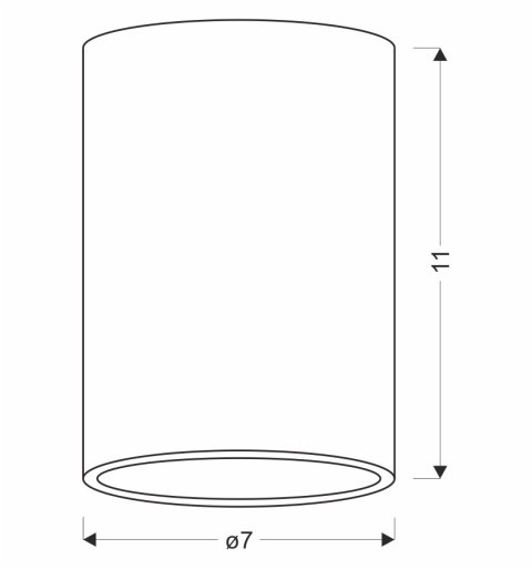 TUBA LAMPA SUFITOWA CZARNY 1X15W GU10 ODBŁ. ZŁOTY ŚR. 7 CM TUBA LAMPA SUFITOWA CZARNY 1X15W GU10 ODBŁ. ZŁOTY ŚR. 7 CM