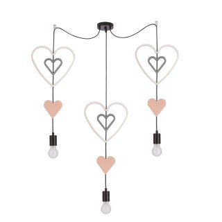 Trio hhh p lampa wisząca czarny 3x20W E27 iq kids biały+różowy+szary