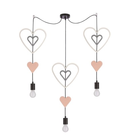 Trio hhh p lampa wisząca czarny 3x20W E27 iq kids biały+różowy+szary Trio hhh p lampa wisząca czarny 3x20W E27 iq kids biały+różowy+szary