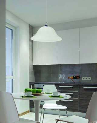 VERA LAMPA WISZĄCA CHROMOWY 1X60W E27 KLOSZ ALABASTROWY