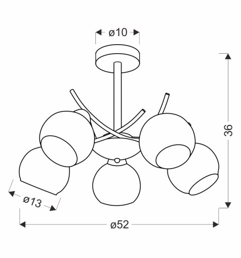 AMOS Lampa wiszaca złoty 5x40W E27 klosz biały AMOS Lampa wiszaca złoty 5x40W E27 klosz biały