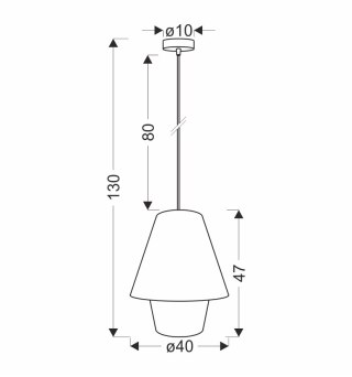 Africa lampa wisząca 40 czarny 1x40W E27 abażur beżowy+biały