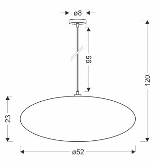 CAFEE' lampa wisz¹ca 52cm czarny 1x40W E27 aba¿ur frappe