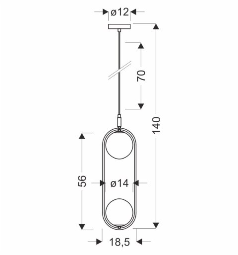 Lampa wisząca CORDEL elegancka - czarna z grafitowymi kloszami kulkami - minimalistyczne oświetlenie salonu 2x G9 LED Lampa wisząca CORDEL elegancka - czarna z grafitowymi kloszami kulkami - minimalistyczne oświetlenie salonu 2x G9 LED