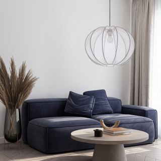 MELLOW lampa wisząca czarny 1x40W E27 abażur mist 52 biały kula