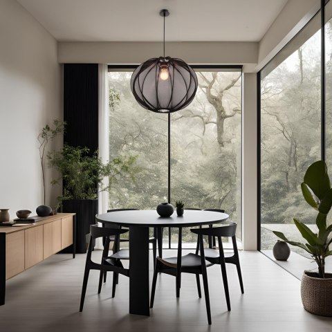MELLOW lampa wisząca czarny 1x40W E27 abażur mist 52 czarny kula MELLOW lampa wisząca czarny 1x40W E27 abażur mist 52 czarny kula