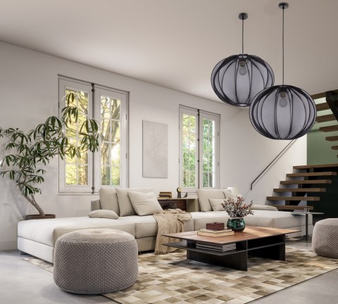 MELLOW lampa wisząca czarny 1x40W E27 abażur mist 52 czarny kula MELLOW lampa wisząca czarny 1x40W E27 abażur mist 52 czarny kula