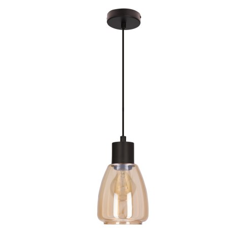 MOLDO lampa wisząca czarny 1x40W E27 klosz bursztynowy MOLDO lampa wisząca czarny 1x40W E27 klosz bursztynowy