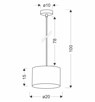 PANDY lampa wisząca czarny 1x40W E27 abażur szary+złoty