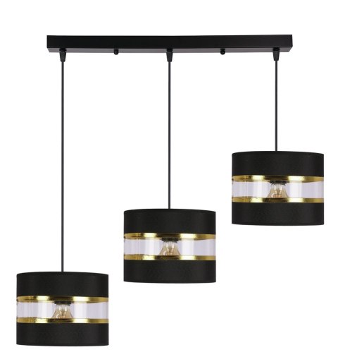 PANDY lampa wisząca czarny 3x40W E27 abażur czarny+złoty PANDY lampa wisząca czarny 3x40W E27 abażur czarny+złoty
