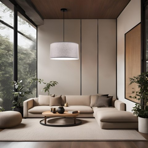 SHANTI lampa wisz¹ca czarny 1x40W E27 aba¿ur szary