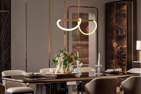 SUPREME lampa wiszaca 80cm złoty 18W LED 3000K biały SUPREME lampa wiszaca 80cm złoty 18W LED 3000K biały