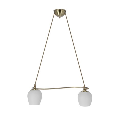 Serano lampa wisząca patynowy 2x60W E27 klosz biały Serano lampa wisząca patynowy 2x60W E27 klosz biały