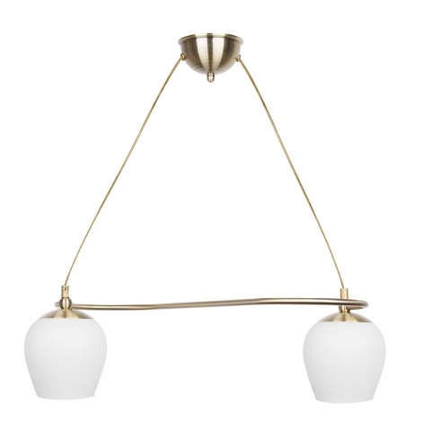 Serano lampa wisząca patynowy 2x60W E27 klosz biały Serano lampa wisząca patynowy 2x60W E27 klosz biały