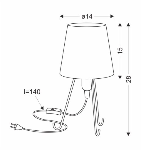 Smally lampa stołowa czarny 1x40 E14 abażur fuksja Smally lampa stołowa czarny 1x40 E14 abażur fuksja