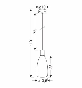 Udin big lampa wisząca czarny 1x15W GU10 klosz szary