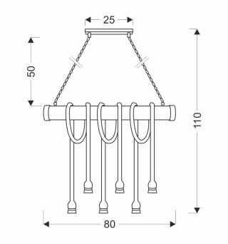 Vint lampa wisząca drewniany 6x40W E27