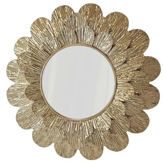 Lustro Okrągłe DAHLIA - Dekoracyjna Rama z Metaloplastyki w Stylu Glamour