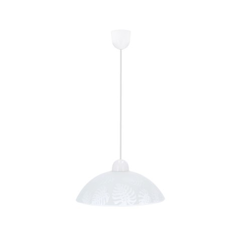 ALCARA LAMPA WISZĄCA 1X60W E27 KLOSZ BIAŁY Z WZOREM ALCARA LAMPA WISZĄCA 1X60W E27 KLOSZ BIAŁY Z WZOREM