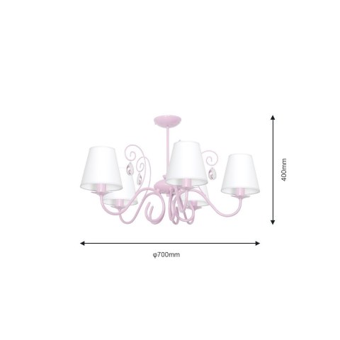 Żyrandol SARA PINK 5xE14