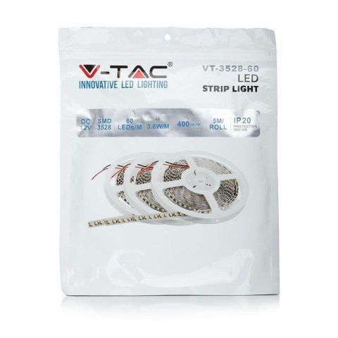 Taśma LED V-TAC SMD3528 300LED IP20 3,6W/m VT-3528 60-IP20 Kolor Żółty 400lm Taśma LED V-TAC SMD3528 300LED IP20 3,6W/m VT-3528 60-IP20 Kolor Żółty 400lm