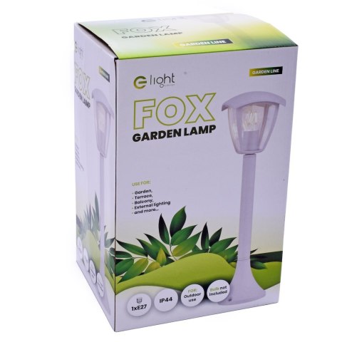 Lampa ogrodowa stojąca FOX WHITE1xE27 Duża