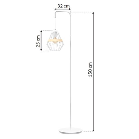 Lampa stojąca Cliff 1xE27 Biały