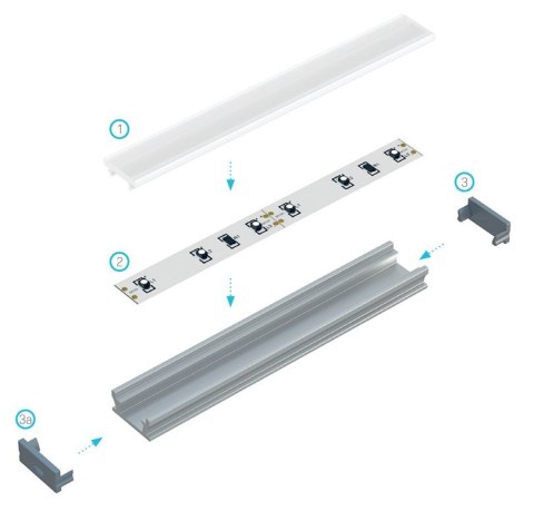 PROFIL ALUMINIOWY SREBRNY TYP T 2m + KLOSZ MLECZNY PROFIL ALUMINIOWY SREBRNY TYP T 2m + KLOSZ MLECZNY