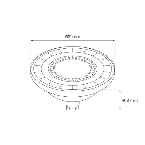 ŻARÓWKA AR111 - 6W GU10 3000K/ Biała