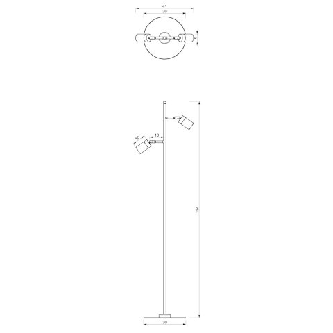 Lampa podłogowa JOKER WHITE/CHROME 2xGU10