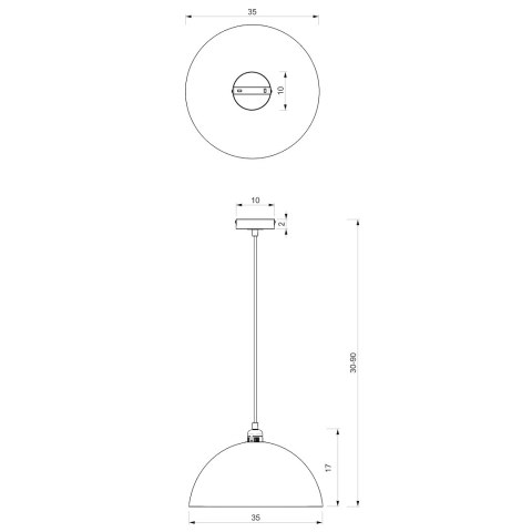 Lampa wisząca Beta 1xE27 35cm Biały/Złoty